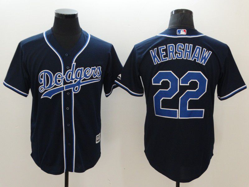 Men Los Angeles Dodgers #22 Kershaw Black Game MLB Jerseys